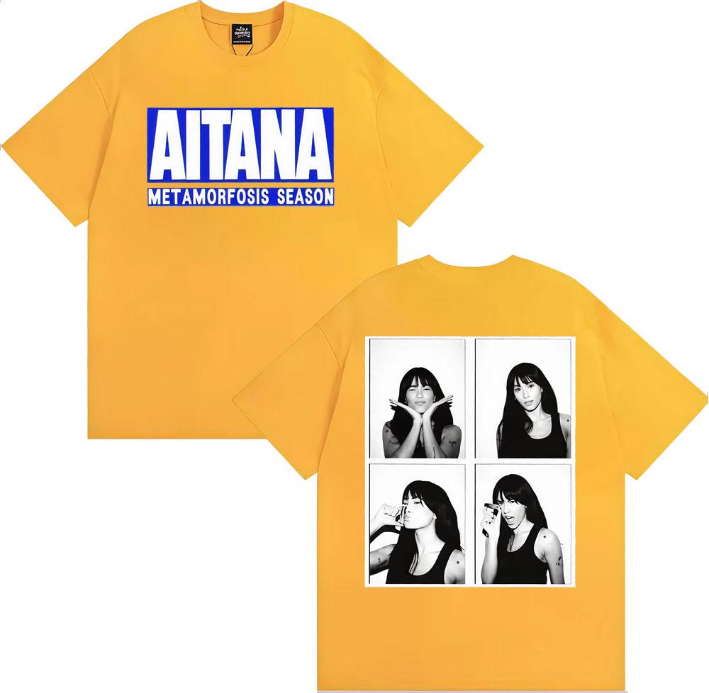 Singer Aitana Met Amorfosis Season Graphic Cover Tshirt Unisex Women Clothing Fashion Aesthetic T Shirts Loose 100 Cotton T Shirt