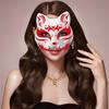 DIY Pappmaché Japanische Maske Halbgesicht Handbemalt Katze Weiße Maske Maskenball Halloween Festival Cosplay Requisite