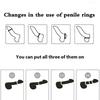 3Pcs Silicone Cock Ring Penis Ring Sex Toys For Men Delay Ejaculation Testicle Scrotum Ball Stretcher Erection Sex Products
