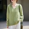 Autumn/Winter 2025 Cashmere Wool Knit V-Neck Women's Sweater