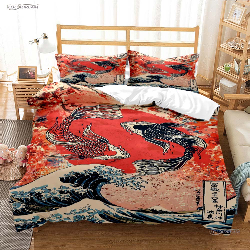 Comforter Yin Yang Koi Fish Casal All Season Duvet Luxury Bedding Set Soft And S Teen Single/Double/Queen/King