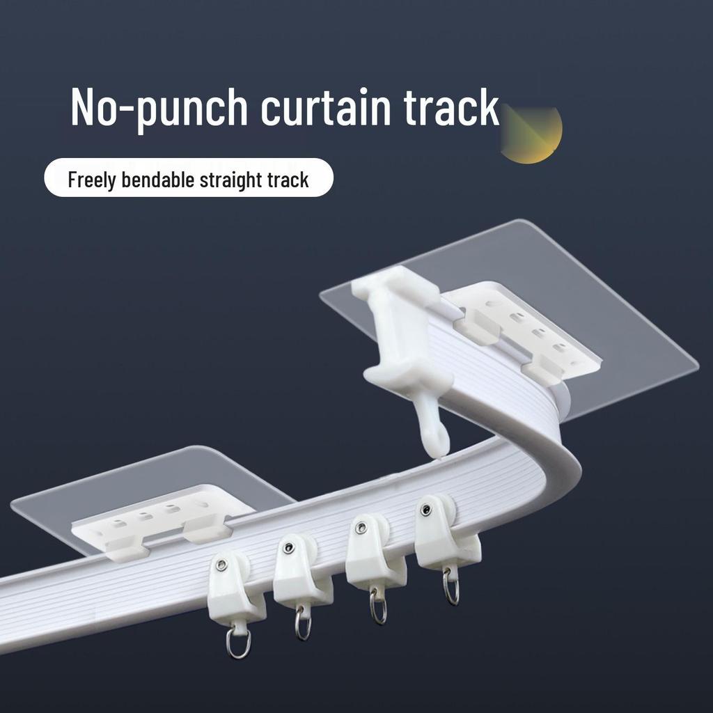 No-Drill Adhesive Curtain & Clothes Hanger with Hooks