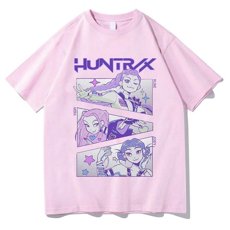 Trend Loose Tops Unisex Street Hip Hop Fashion Casual T-Shirt Anime K-Pop Demon Hunters Tees Harajuku O-neck Casual Shirt Gift