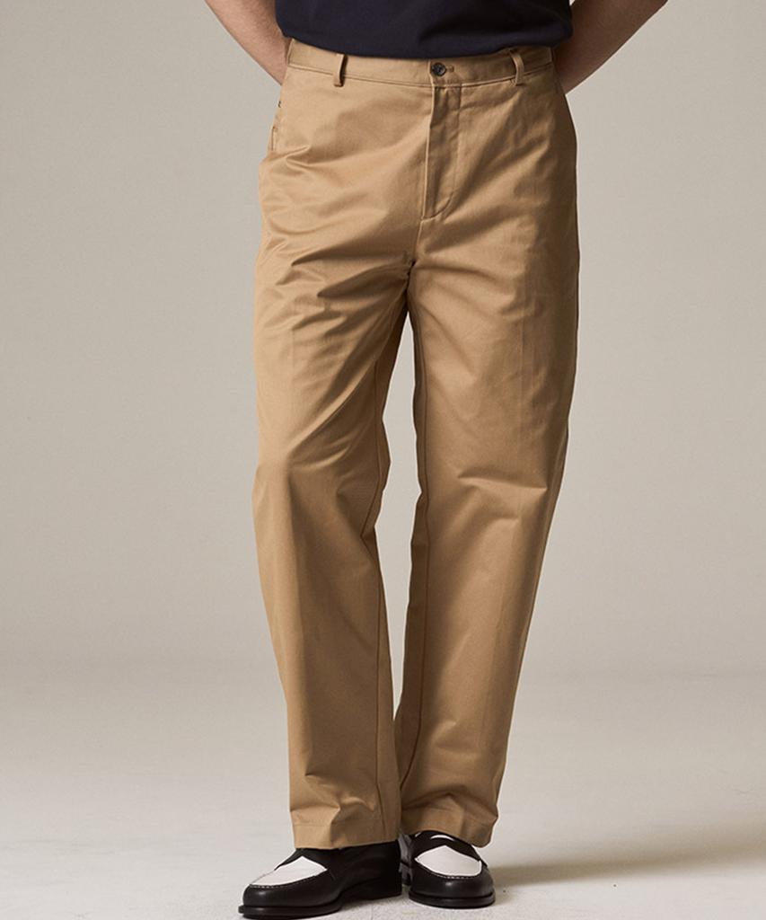 Laijeuaenbillou [Authentic] Authentic Supima 302St Wide Straight Chino Pants Olive