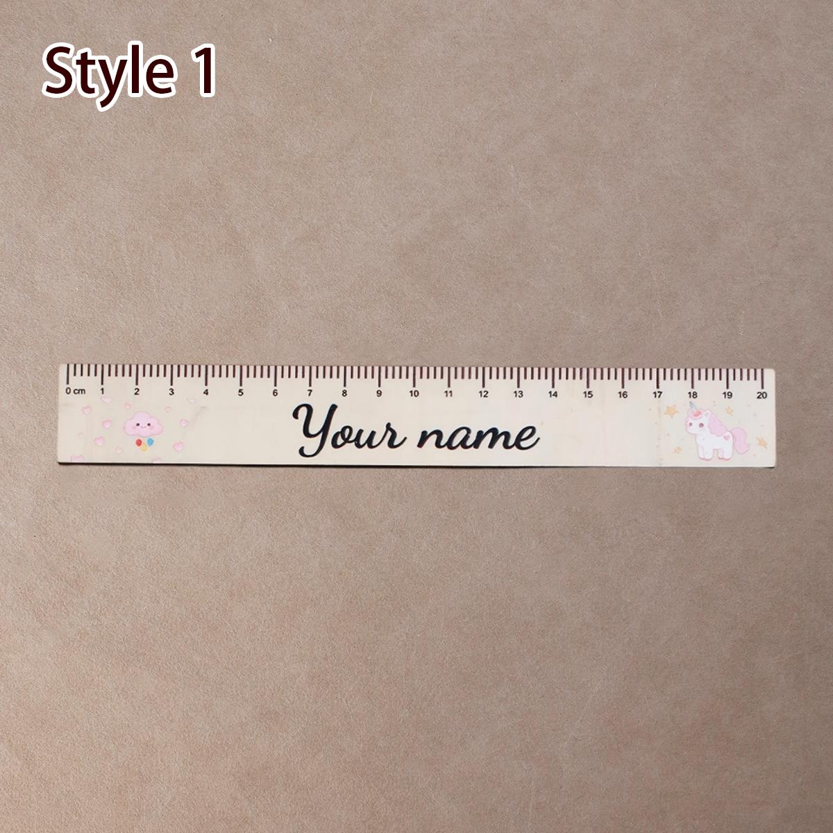 

Custom Wooden Ruler, Personalized Rulers, Customized Ruler With Cartoon Pattern, Customizable Name Birthday Gifts, Style 1