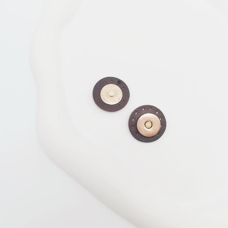 New DIY Hand-Sewn Leather Bag with Magnetic Snap Closure - Small Round Handbag Accessory