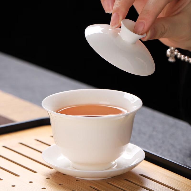 LISM White Porcelain Office Teacup with Lid and Infuser