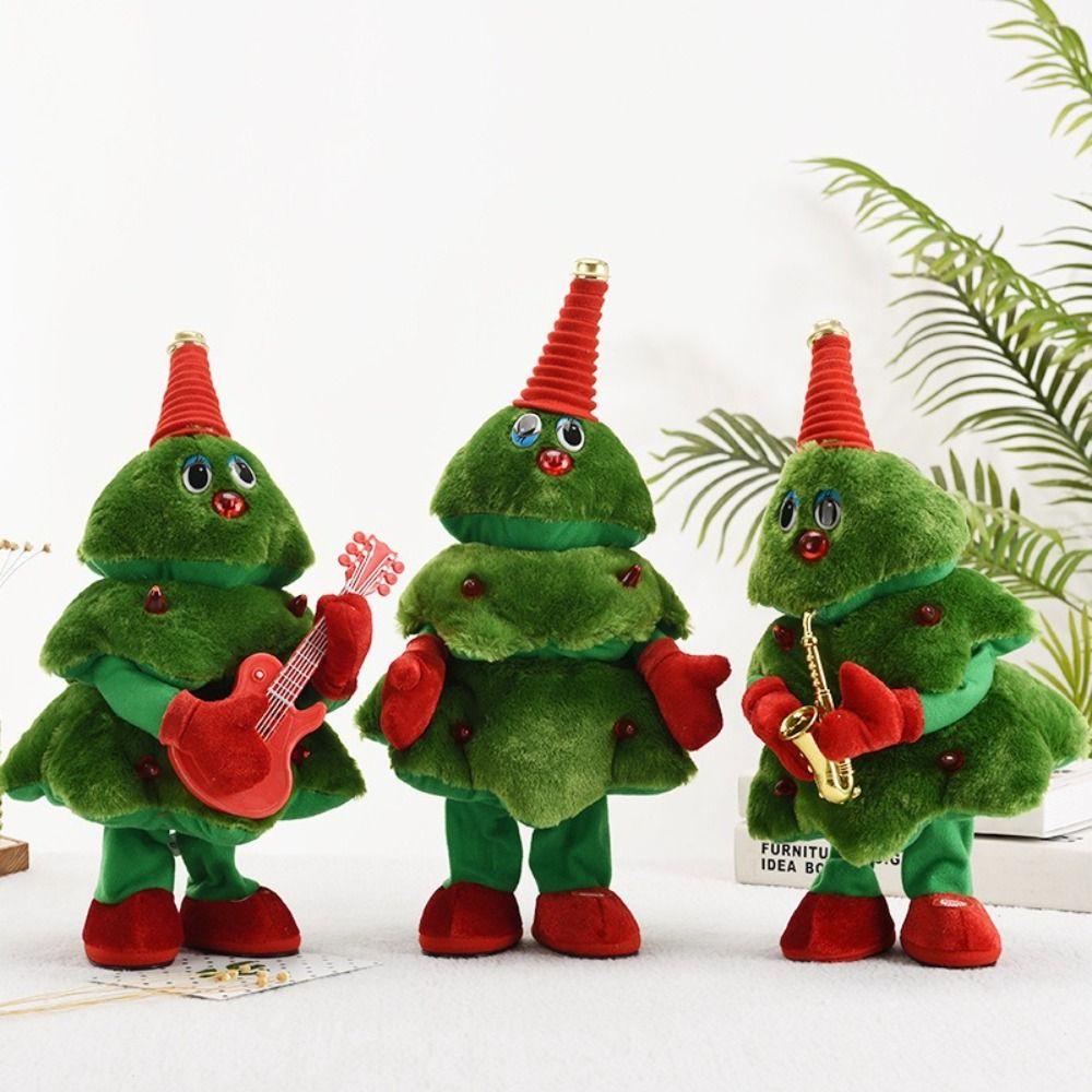 Festive Decor 35cm Size Electric Dancing Christmas Tree Glowing Singing Christmas Funny Swinging Dancing Singing Halloween