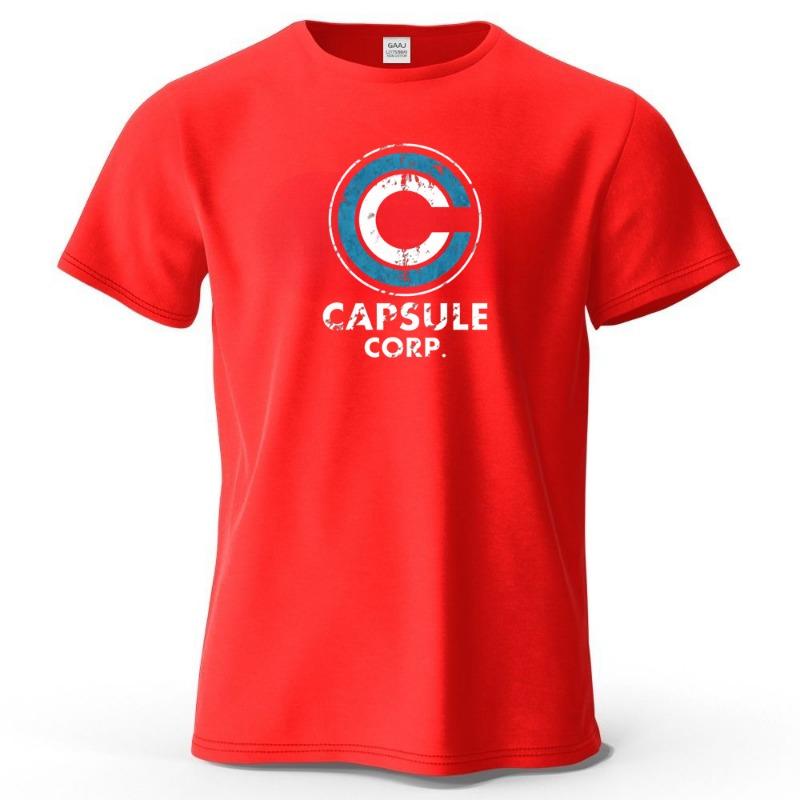 S-4XL Capsule Corp 100% Cotton Funny Printing Japan Anime Men T Shirt Tee Summer Streetwear Tops Fashion Brand Tshirt Clothing