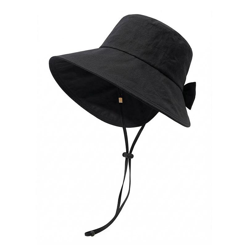 Breathable Windproof Wide Brim Sun Bucket Hat For Women With Ponytail Hole Breathable Sun Hat For Outdoor Summer Travel