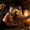 Bicchiere di Vetro da Strega con Design Stampato 2D - Tazza Novità di Halloween per Caffè, Tè e Bevande Fredde