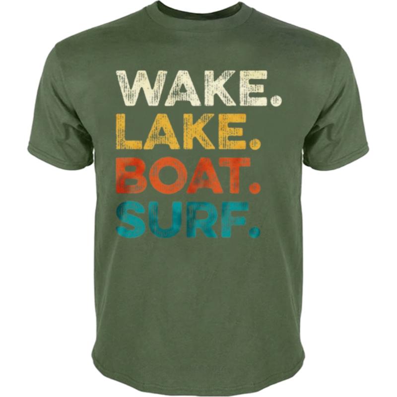 New Arrived For man short sleeve tshirt Casual Wake Lake Boat Surf Stylish For men Top tees Comfort Tshirt Quick Dry Shirt