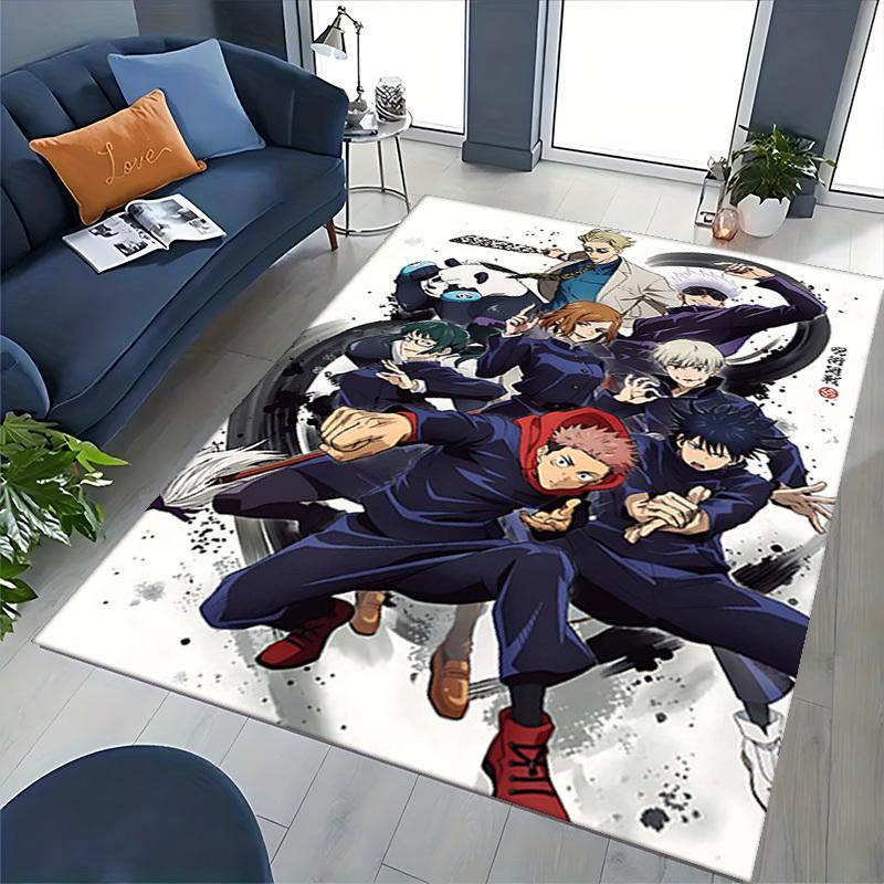 1pc Anime Cartoon Design Jujutsu Kaisen Characters Office Chair Mat Non-Slip Carpet for Home Decor, Suitable for All Seasons, Ideal Gift for Anime Lov