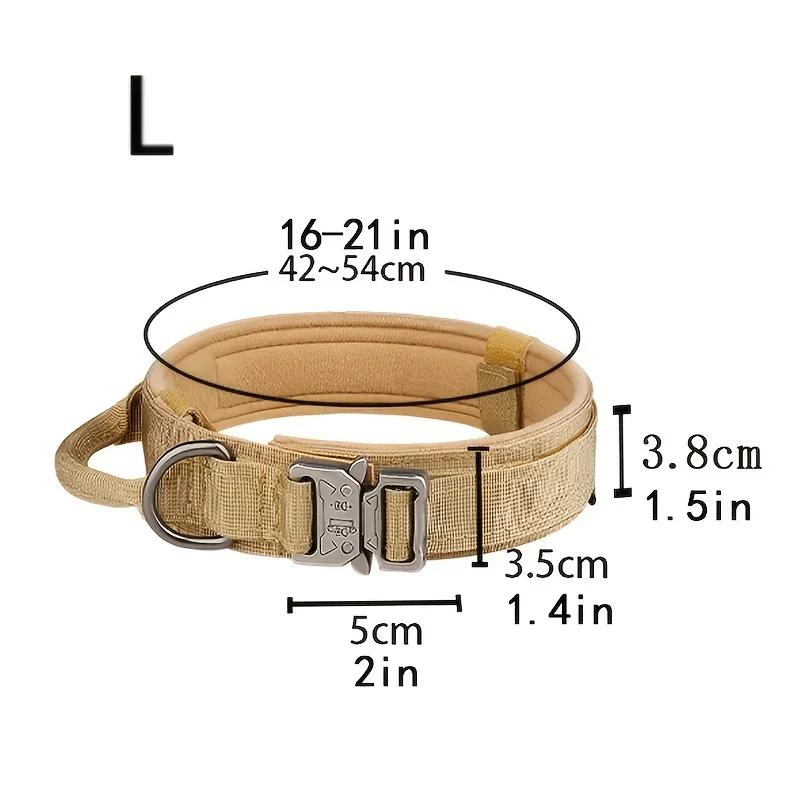 Tactical Hunting Dog Collar Traction Rope Zinc Alloy Imitation Nylon Velcro Adjustable in Size Hunt Accessories