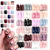 576pcs Colorful Glossy Short Square Press On Nails White Black French Tip False Nails 24colors Solid Pink Red Brown Fake Nails