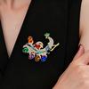 Peacock Women's Brooches Luxury Crystal Water Drop Brooches for Female Blue Red Rhinestone Bird Shape Metal Pins Clothing Decor