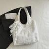 Style Lace Sweet Blossom Canvas Tote Bag Large Capacity For Outings Daily