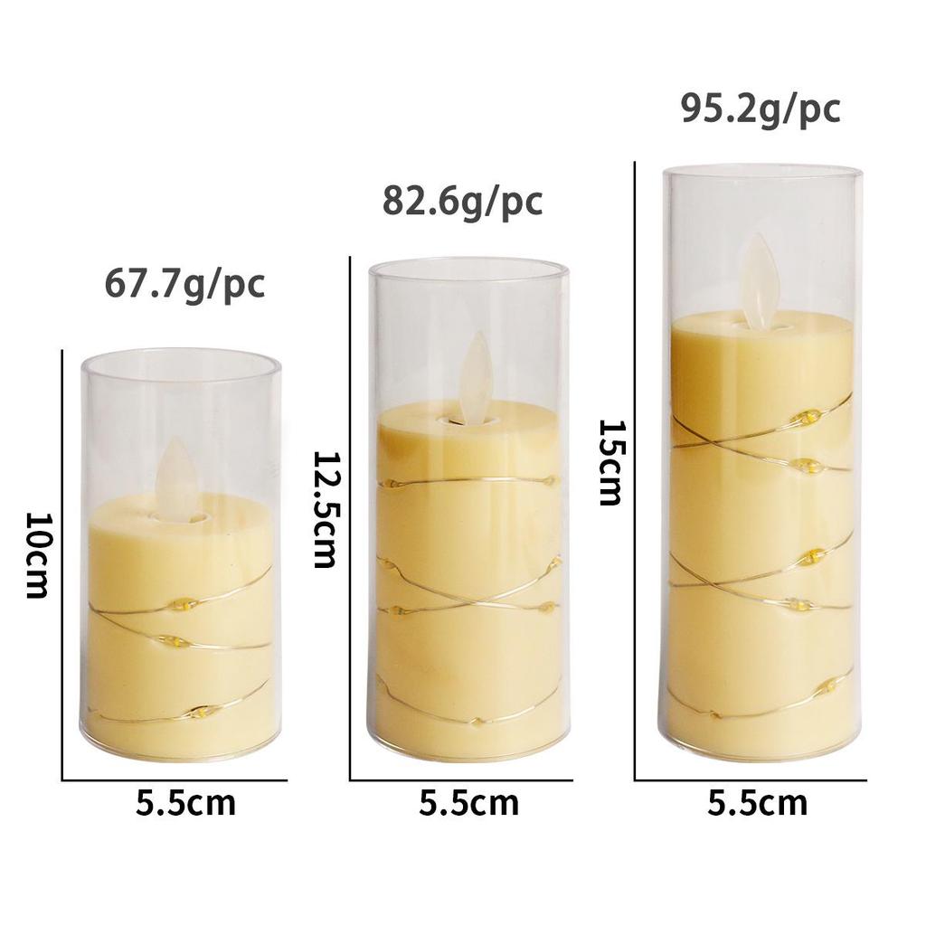 Simulated LED Candle String Lights with Acrylic Cups for Christmas, Birthdays, and Weddings