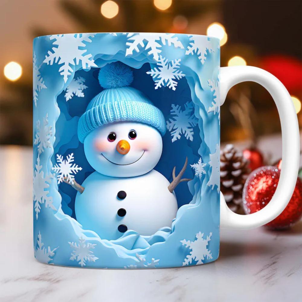 

Ceramic coffee mug tea cup snowman christmas hat cup 301-400ml