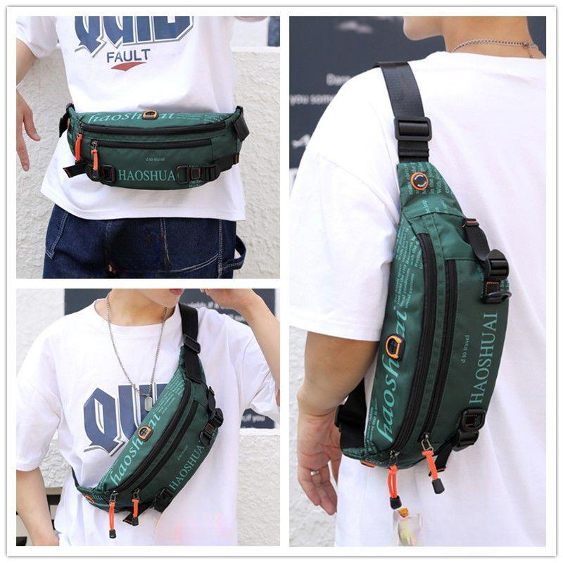 Borsa da petto estiva impermeabile da uomo Borsa sportiva da cintura Borsa da donna per cellulare Borsa a tracolla trendy per il tempo libero all'aperto Borsa mimetica