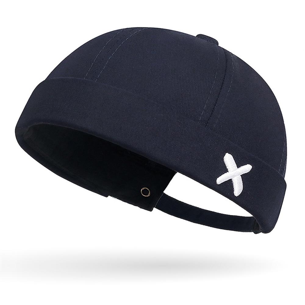 

Men Hip Hop Hats Vintage Beanie Hat Summer Adjustable Landlord Hat Trendy Streetwear Docker Cap Women men Brimless Skullies Cap темно-синий