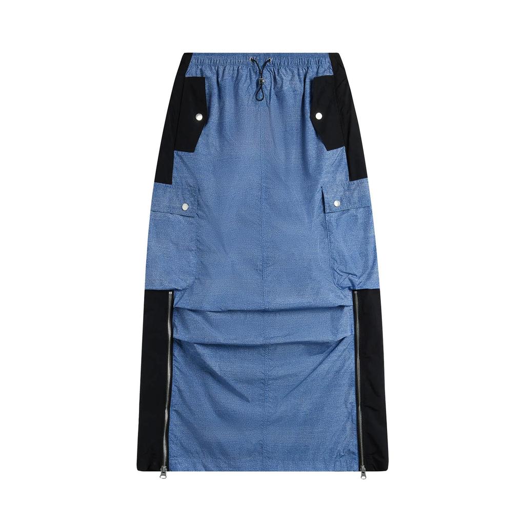 Li Ning Sports Lifestyle Series Solid Color Mid Waist Comfortable Breathable Loose Casual Long Skirt Women Skirts Foam-Khaki ASKU158-1