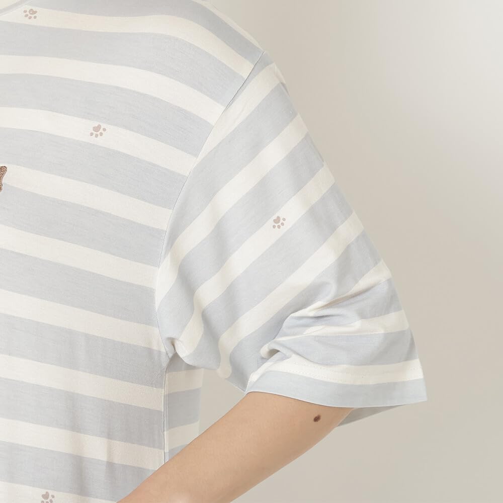 Fuku Fuku Nyanko Loungewear Soft and Relaxed Sizes Featuring a Cat Popping and Cute One-Piece Dress, Melting, Comfortable, Maxi, M-L, Out, Happin's,