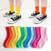 1-12 Y Baby Kid Socks Girl Children Boy Candy Color Toddler Sock Soft Double Needle Cotton Tube Socks Cute Solid Color Socks