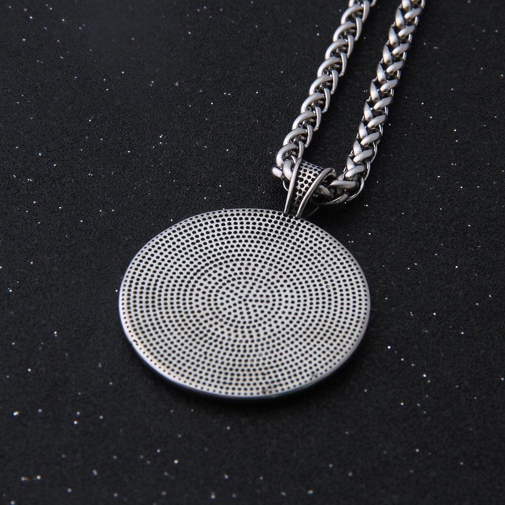 Vintage Round Tree of Life Viking Rune Pendant Necklace Charm Men'S Necklace Fashion Hip Hop Punk Accessories Jewelry