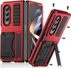 Metal  Case 3 Layers Protection For Samsung Z Fold 4 Heavy Duty Aluminum Alloy 360 Shockproof Cover with Kickstand