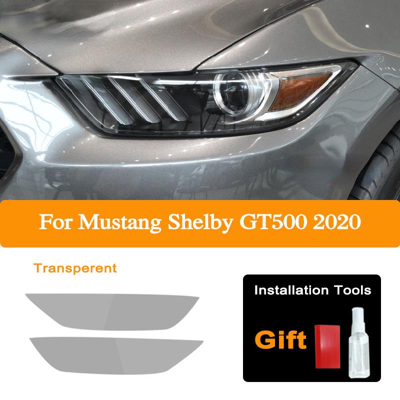Car Headlight Protective Film For Ford Mustang 2015-Present Shelby GT500 Taillight Tint Black Transparent TPU Sticker Accessorie