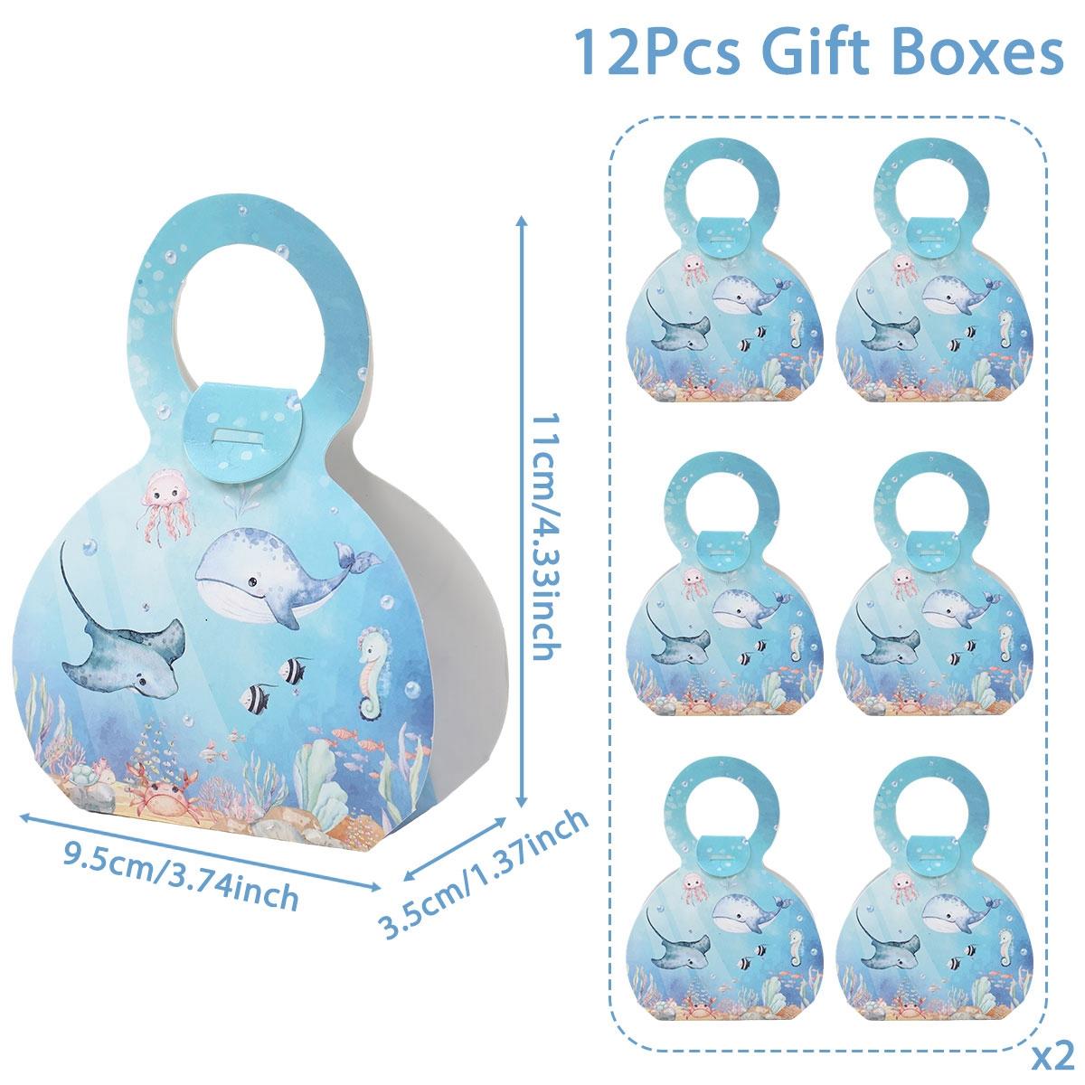 

Undersea Animals Hand-held Box Happy 1st Birthday Party Decor Kids Favors Gift Packaging Box Under the Sea Baby Shower Supplies Other