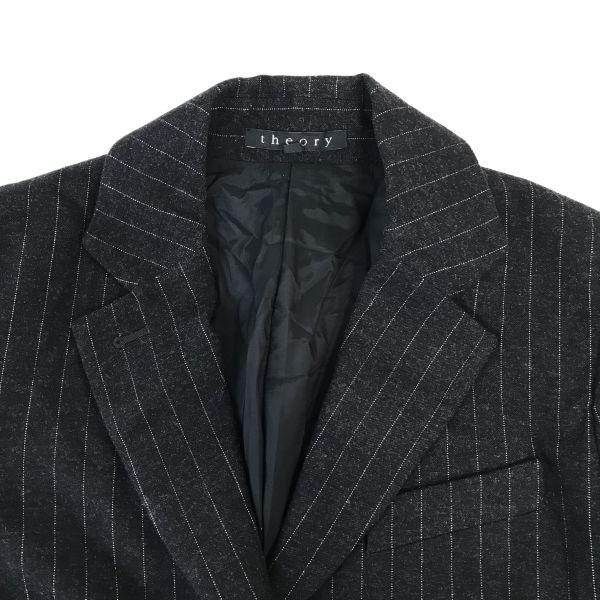 theory Made in Japan Fully Lined Autumn Winter Single Blazer Jacket Women’s Size 2 M Dark Gray Stripe(USED)