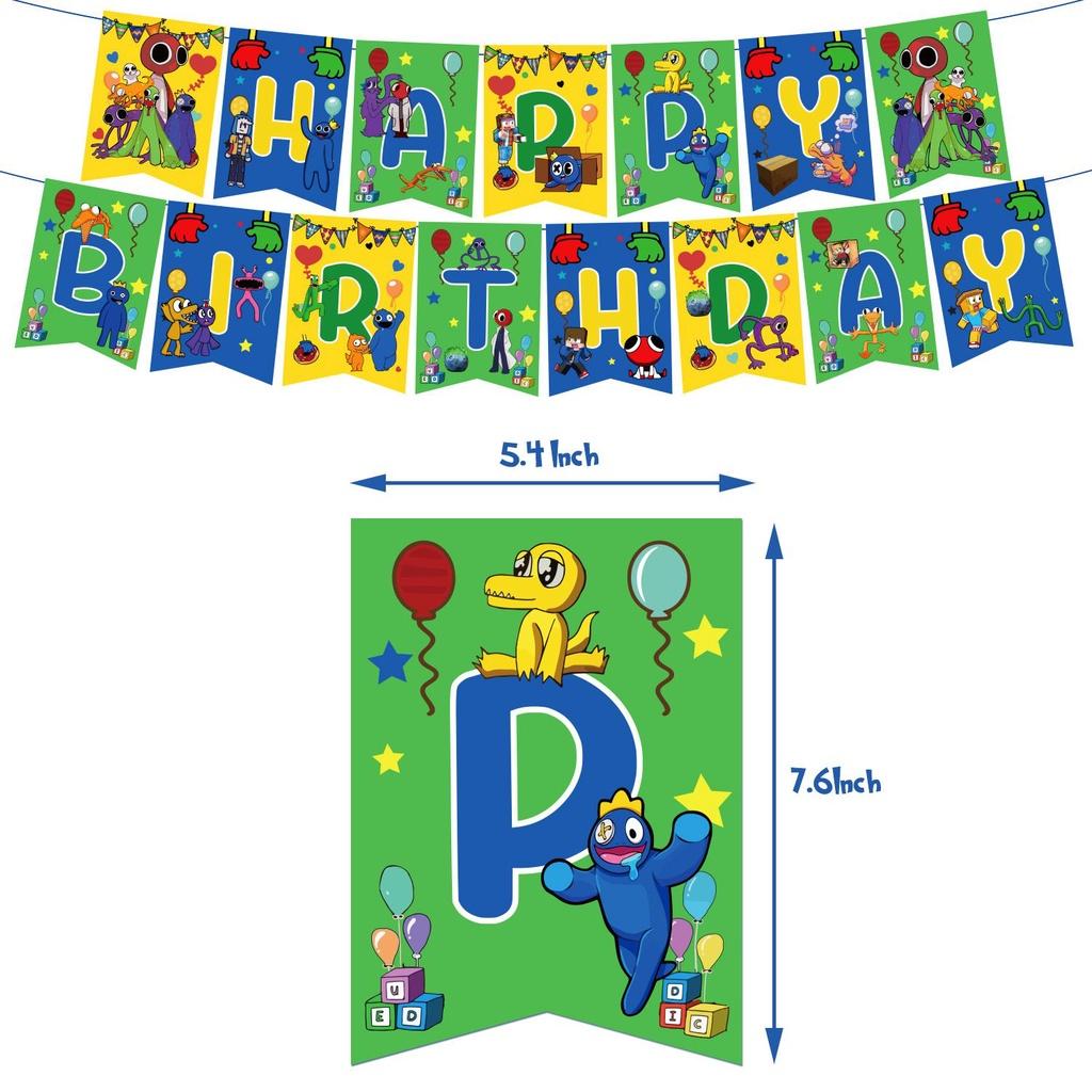 Roblox Friends Rainbow Party Supplies Banner Cake Topper Balloons Kids Birthday