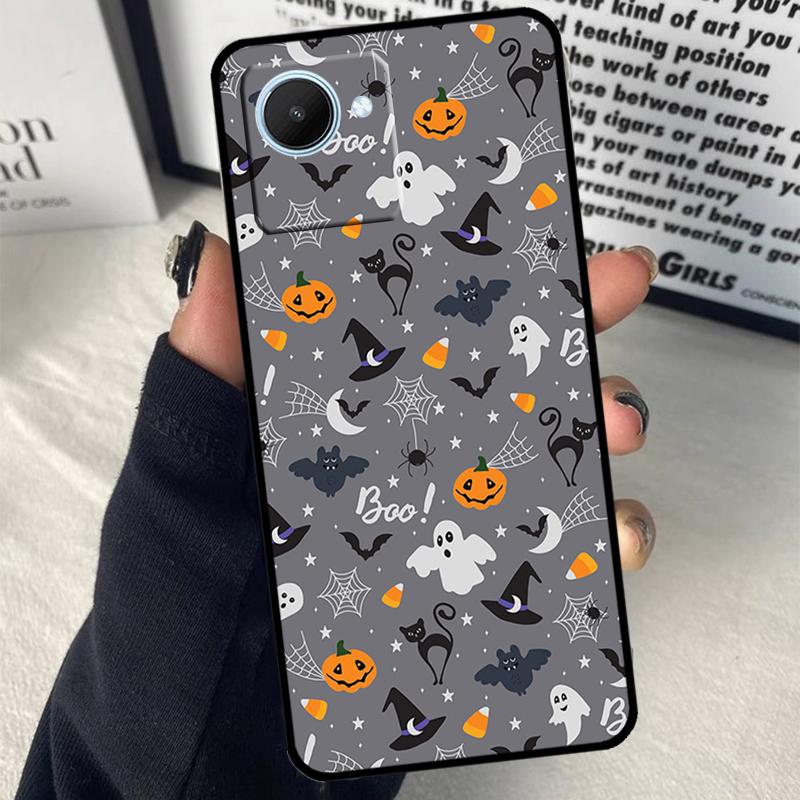 

Cute Halloween Ghost Bat For Realme C55 C75 C67 C63 C51 C61 C53 C35 C65 C71 11 12 13 14 Pro Plus GT6 GT7 15 Pro Case Realme 11 Pro
