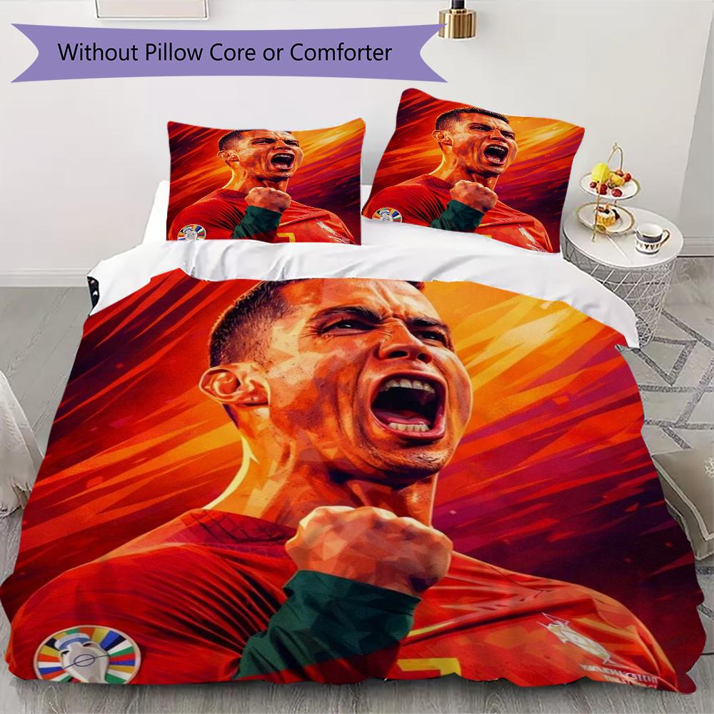 Set Copripiumino con Modello C Ronaldo Copripiumino Federa Decorazione per la Casa Regalo di Compleanno (1 * copripiumino + 2 * federe senza imbottitura)