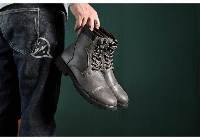 Men's Retro British Style High-Top Martin Boots: Fashionable Autumn Winter Work Footwear