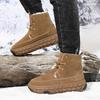 Fashion Golden Sapling High Quality Winter Warm Plush Shoes for Men Outdoor Leisure Flock Leather Snow Boots Lace-up Fashion Ankle Boot