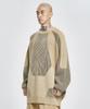 AJOBYAJO Paneled Mixed Knit Sweater [Beige]