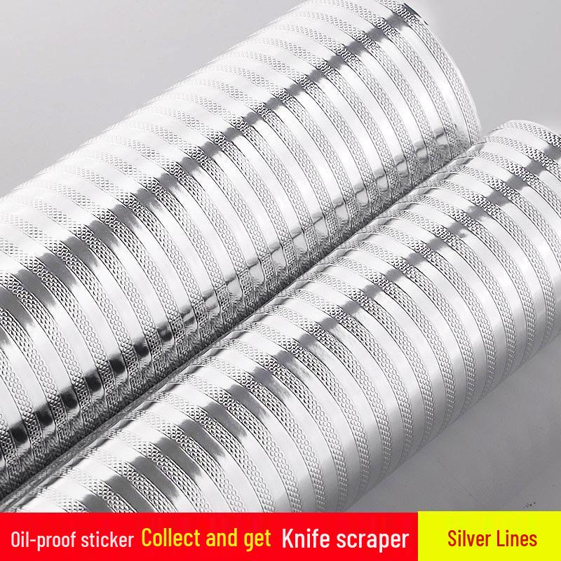 Self-Adhesive Waterproof Kitchen Foil: Moisture-Proof, Oil-Proof, Heat-Resistant, Thickened Aluminum Sticker for Cabinets and Stoves