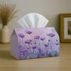 1pc Party Tissue Box,Impressionist Floral Artistic,Multifunctional Tissue Holder,Purple Poppy Oil Paint,Outdoor Party Supplies, Everyday Desktop Tissu
