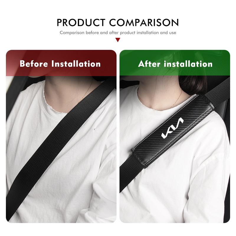 ADX3 Leather Car Seat Belt Shoulder Protector Seat Belt Cover For KIA Spectra Sedona Cadenza Proceed Sephia Stonic Carens