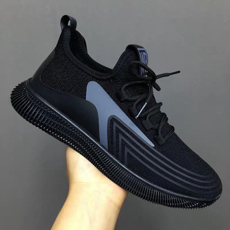 Men's net shoes new spring breathable light casual shoes men's Korean version summer running trendy shoes men's small black shoes
