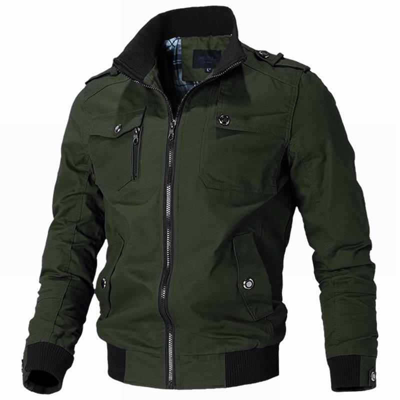 Men s Plus Size Military Green Cotton Spring Jacket M