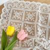 Antique Embroidered Lace Tablecloth Solid Color Elegant FlowerPolyester Square Tablecloth Wedding Dining Room Decor Aesthetic