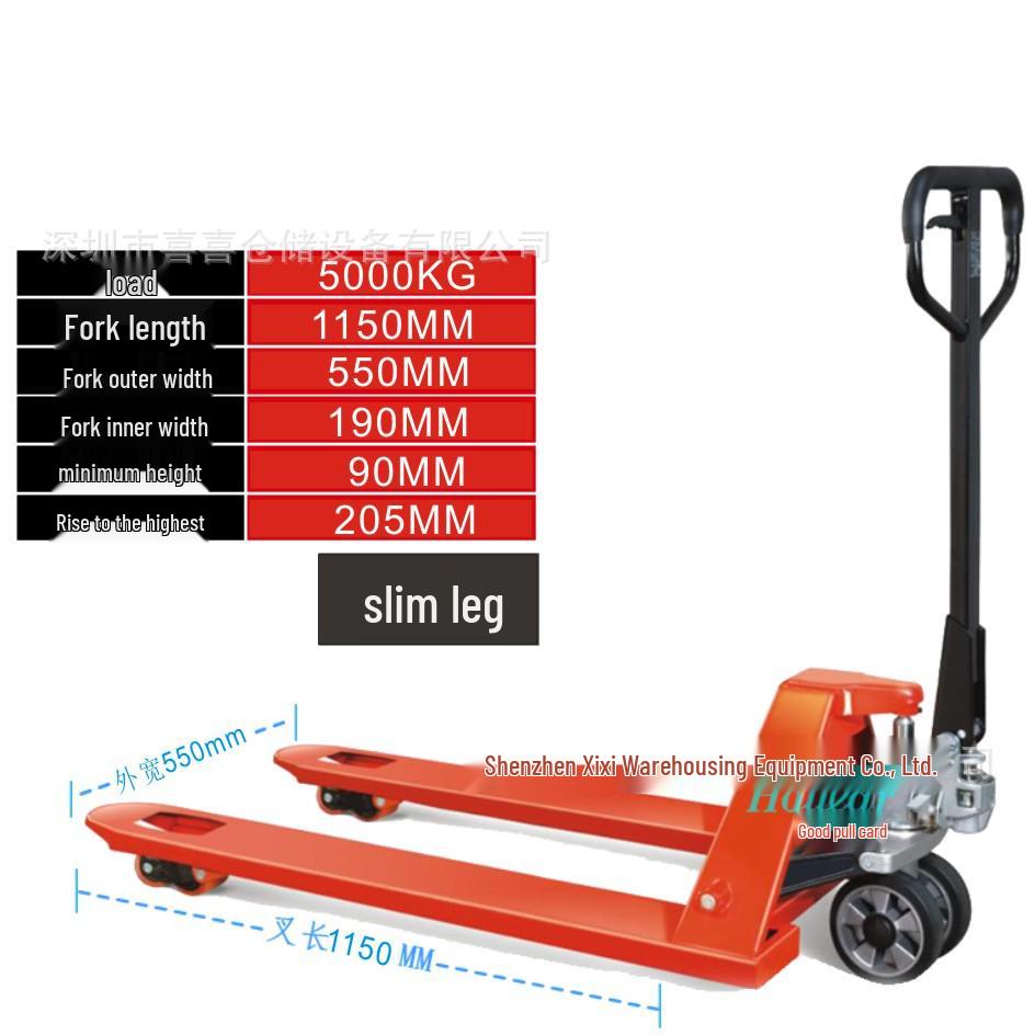 Heavy-Duty Manual Hydraulic Pallet Truck, 5-10 Tons Capacity