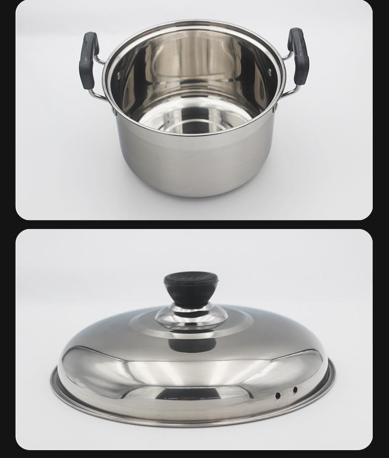 American Style Tall Stainless Steel Thickened Soup Pot, Large Capacity Stew Pot for Home