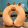 Capybara Neck Pillow Portable and Lightweight UShaped Travel Soft Cushion Material