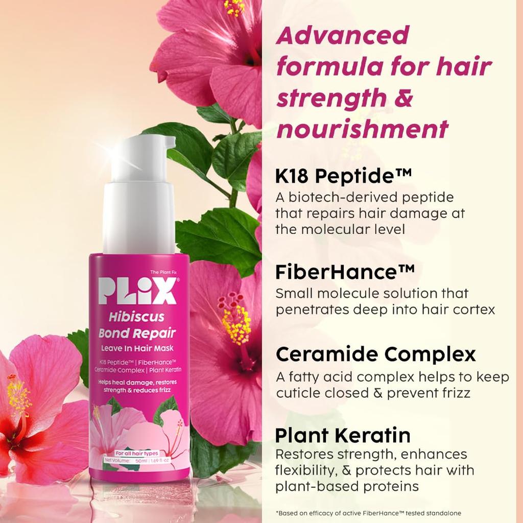 PLIX The Plant Fix Hibiscus Hair Care Kit 3X Stronger Repair Shampoo200ml, Conditioner 175ml ,Mask  50ml