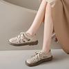 Pu Leather Hollow Roman Sandals Women 2024 Summer Breathable Retro Shoes Women Thick Sole Sports Casual Sandalias De Mujer